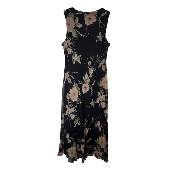 VTG Believe‎ 90s Floral Maxi Lined Dress Moody Grunge Feminine Fairy 16 Boho - Picture 6 of 8